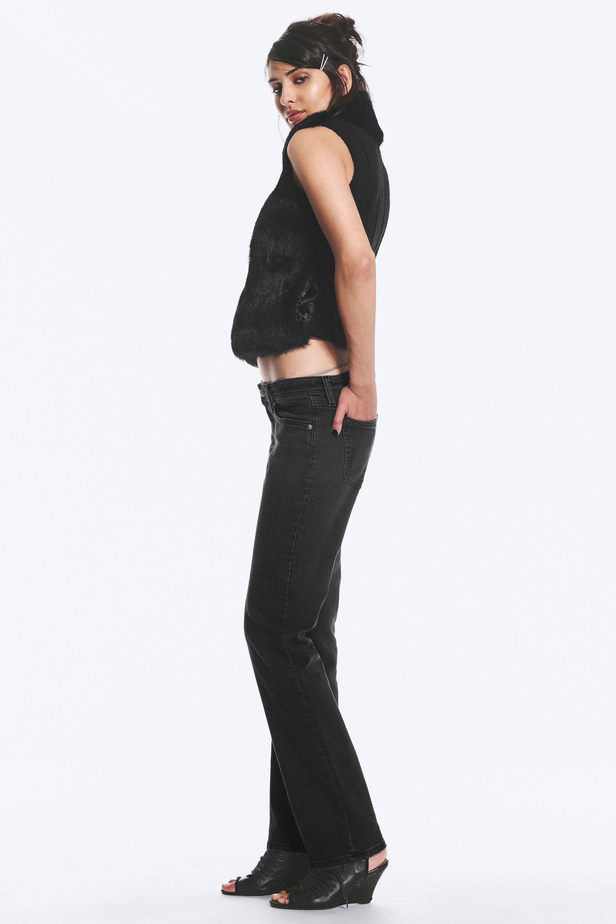 Washed Black - Black - RIOT LOW WAIST SLIM FIT BOOTCUT JEANS - 2
