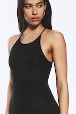 Black - Racerback Jersey Maxi Dress - 1