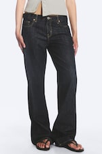 Blue Rinse - Dark Blue - Aura Low Rise Relaxed Bootcut Jeans - 2