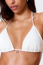 White - Shell Triangle Bikini Top - 1