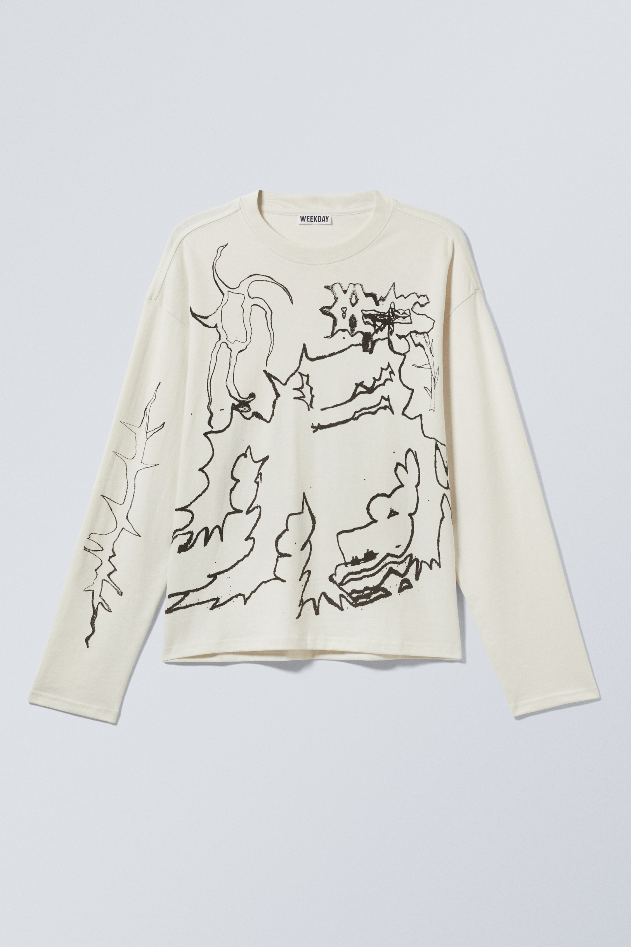Zobacz większy obraz: Wspaniały T-shirt z grafiką w pudełku - Dusty White - Shaky Monster - ON | H&M PL 1
