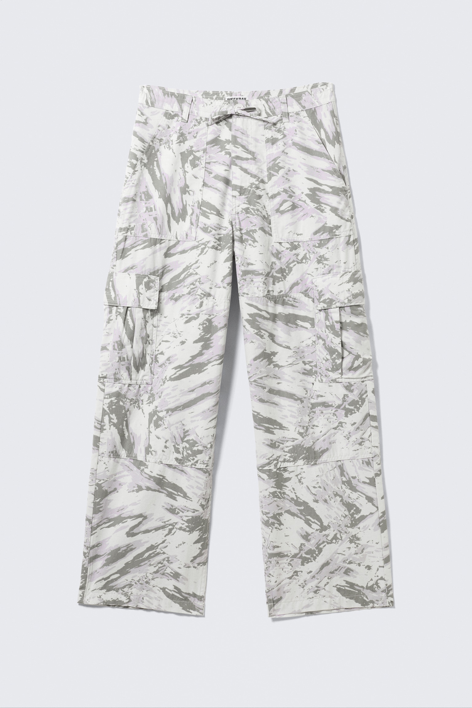 Pantalones cargo con estampado de ajuste holgado - Blanco roto - Static Dust
