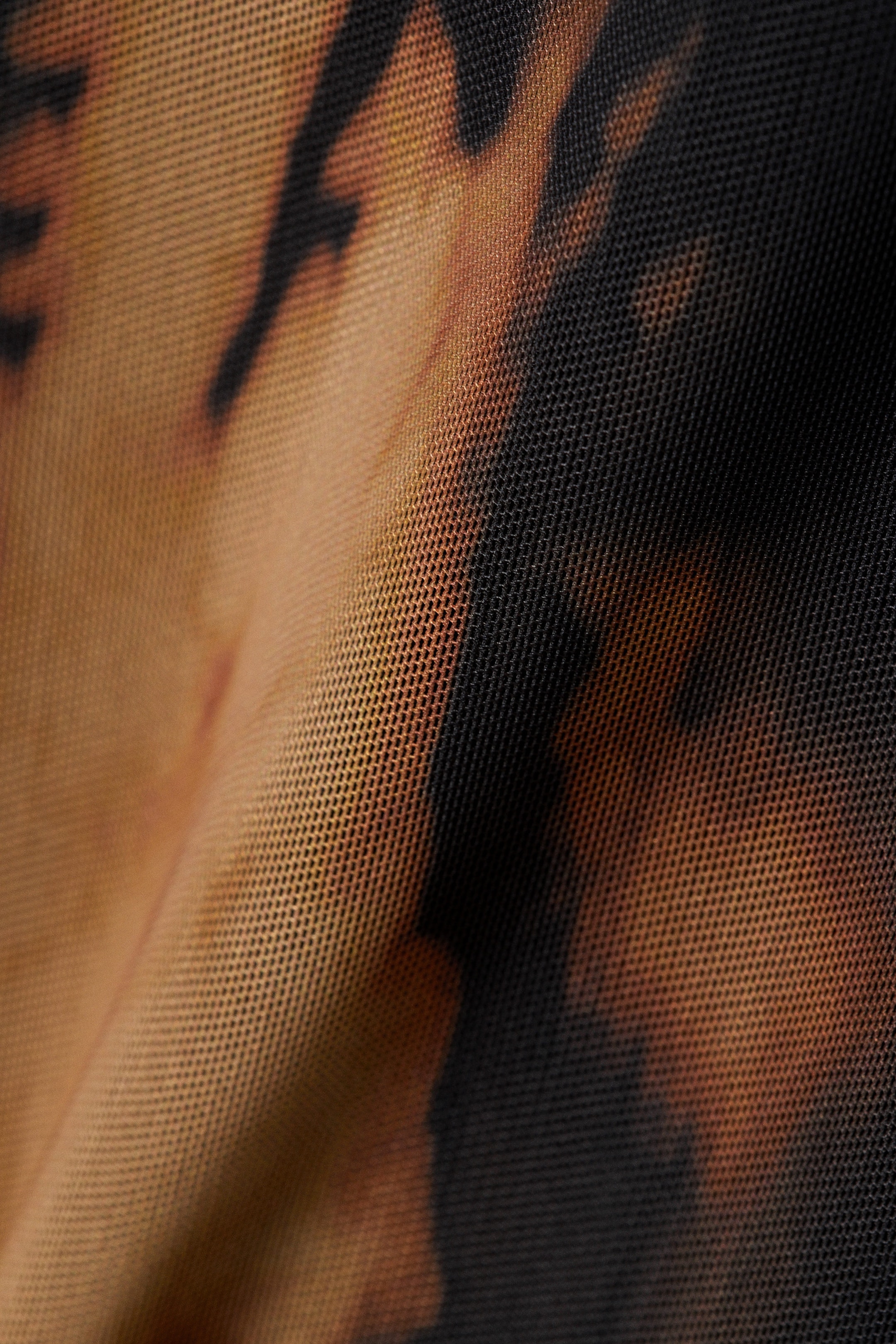 Brun - Tryckt Maxi Mesh-Klänning Med Slits - 1