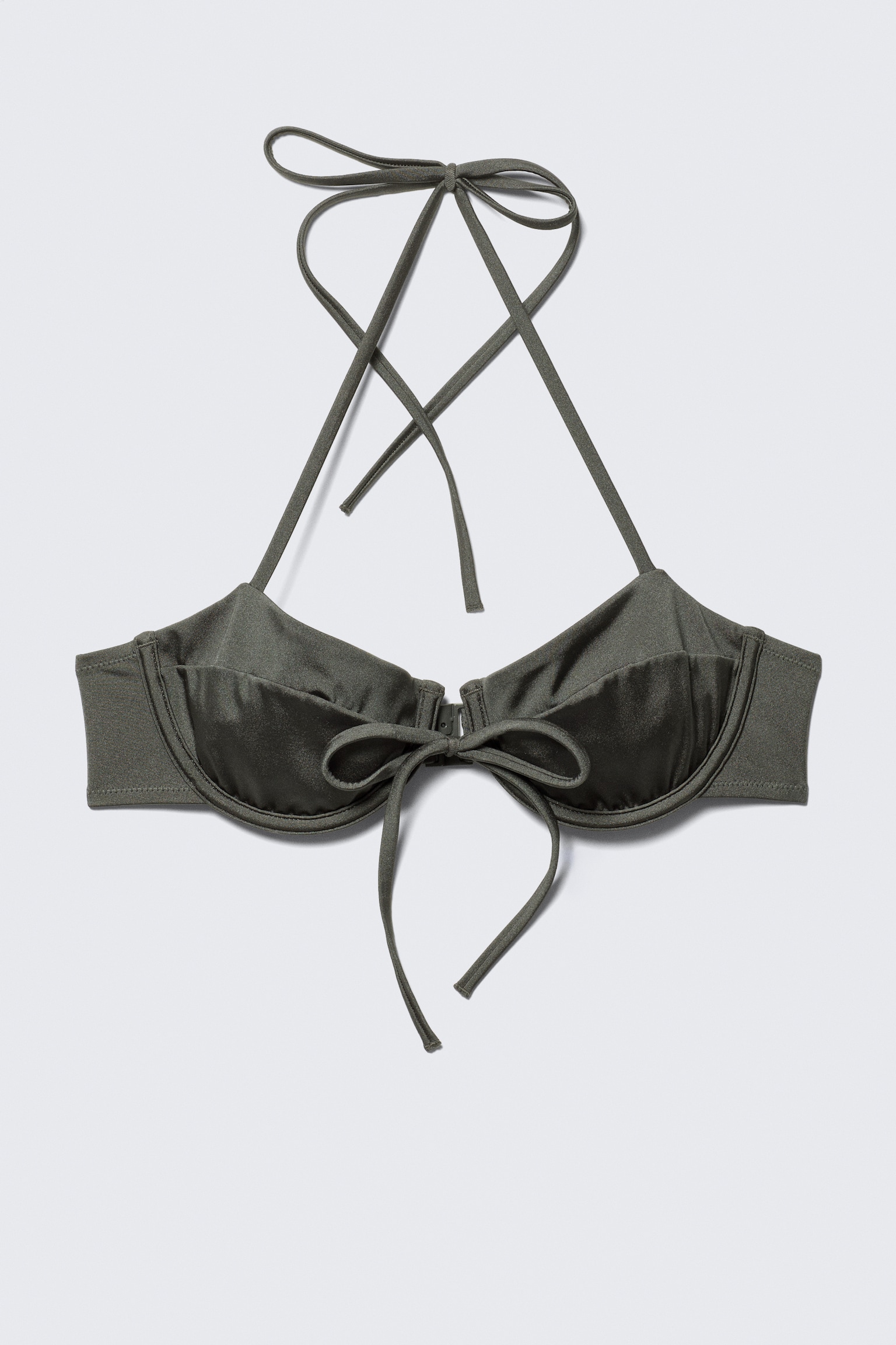 Haut de bikini à armatures et bretelles - Gris foncé irisé