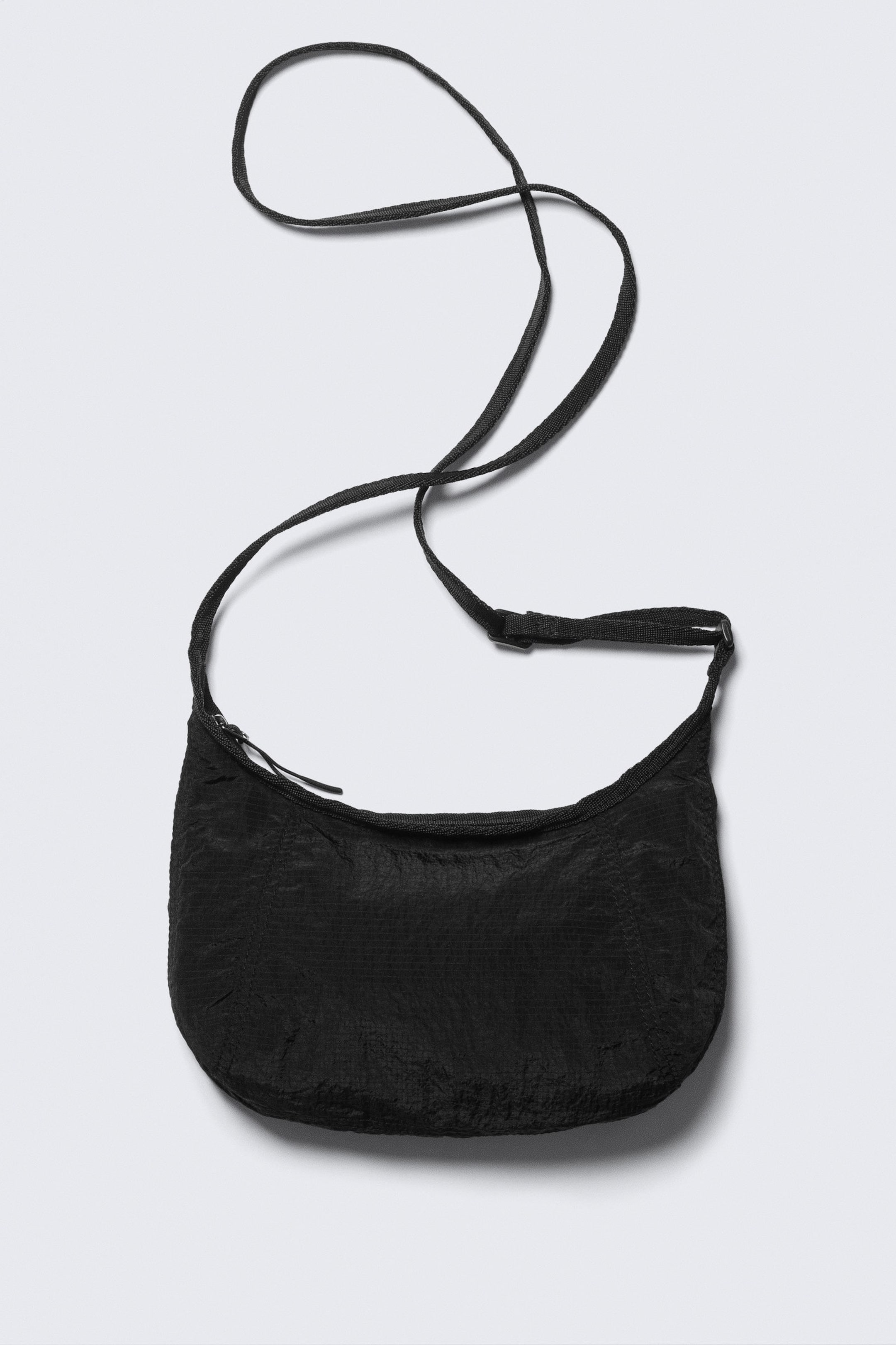 Black - Lightweight Adjustable Nylon Crossbody Bag - 1