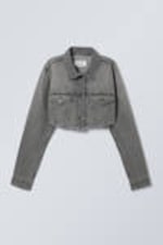 Black Grumble - Cropped Denim Trucker Jacket - 0