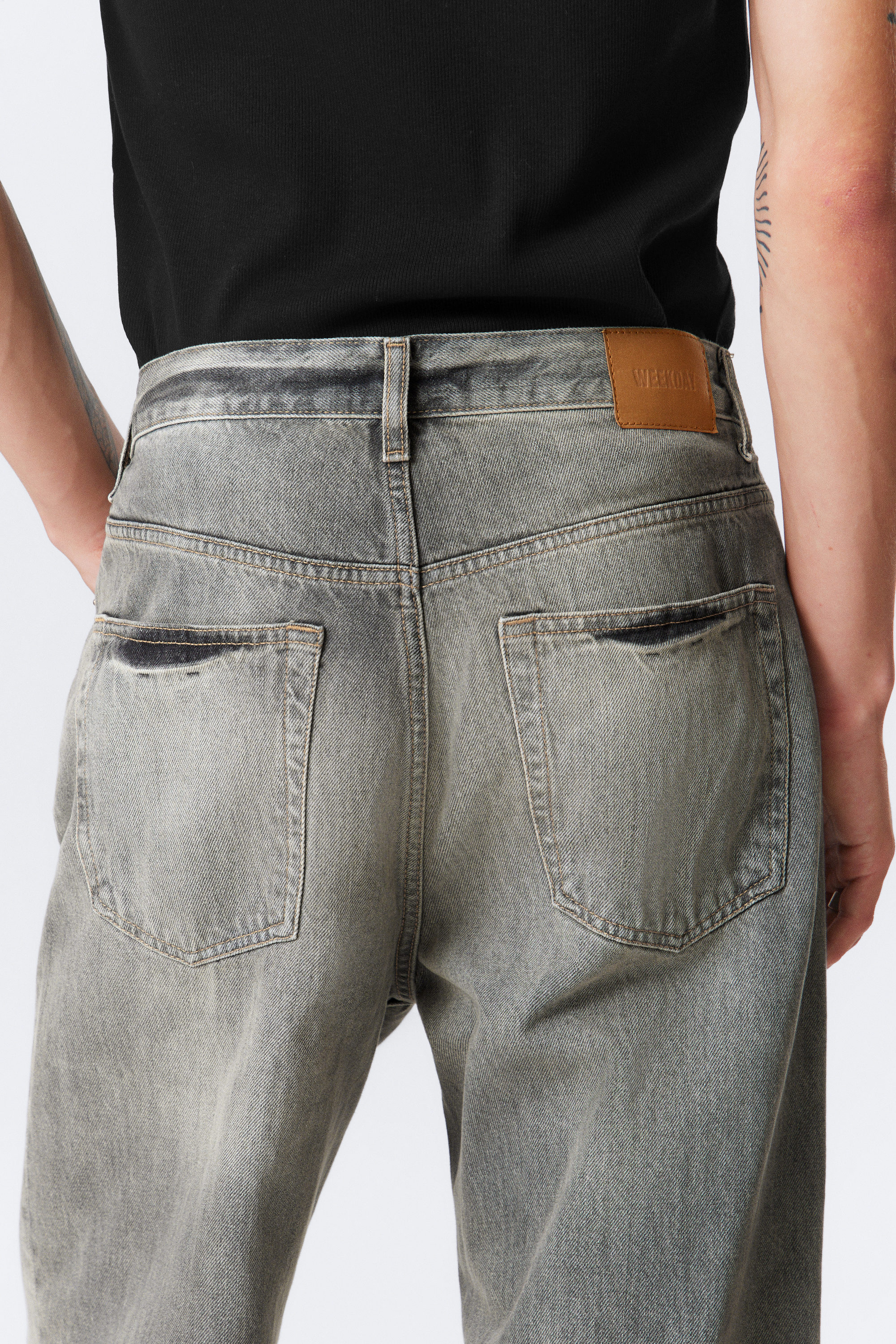 Canyon Grey - Mellangrå - Galaxy Loose Straight Leg Jeans - 10