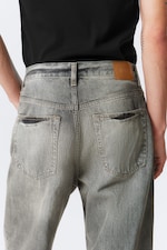 Canyon Grey - Medium Grey - Galaxy Mid Rise Loose Straight Leg Unisex Jeans - 4