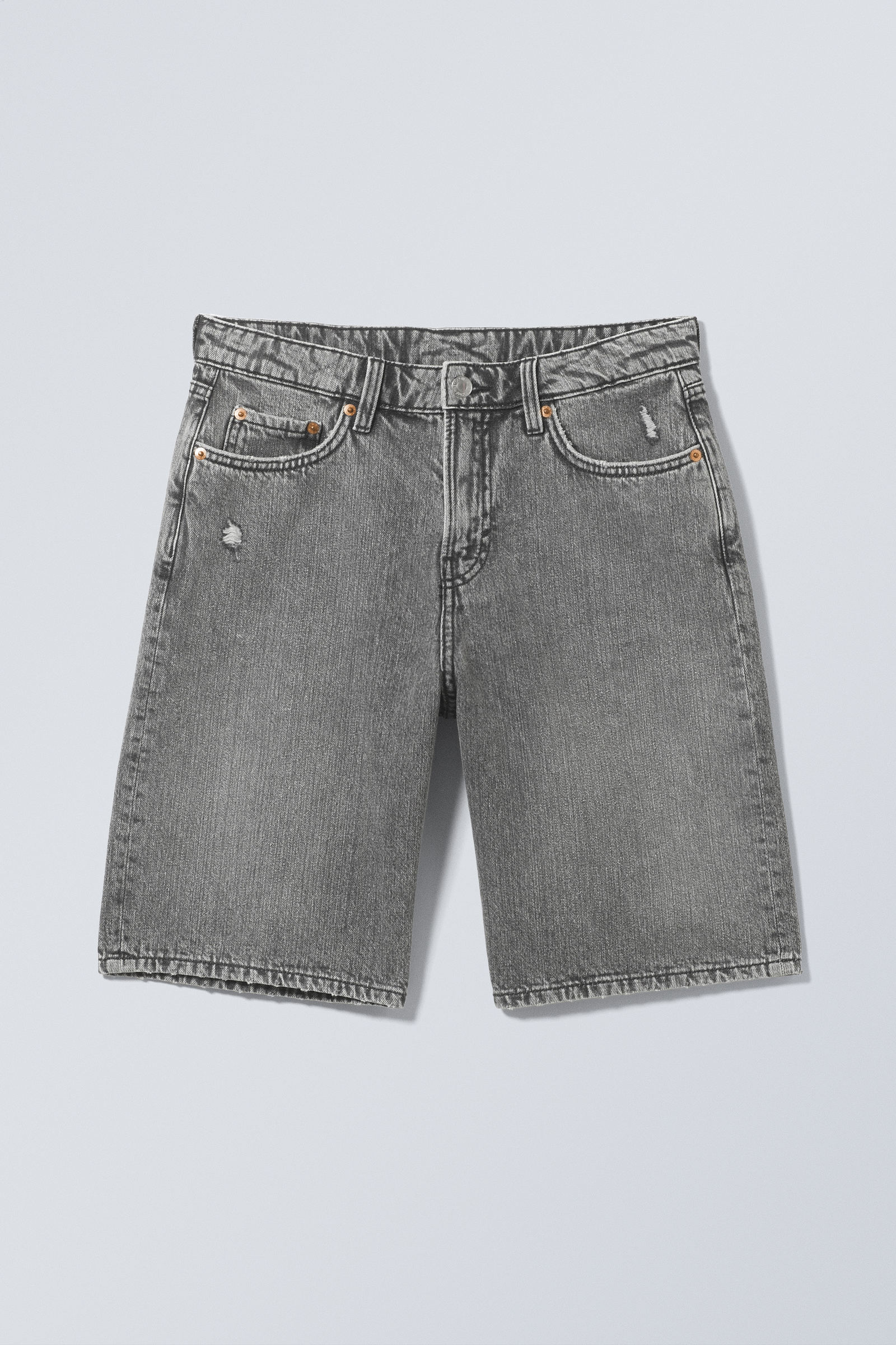 monterey low rise denim shorts - Grey Fade - Grey | Weekday GB