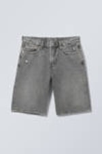 Grey faded - Grijs - Monterey denim short met lage taille - 4