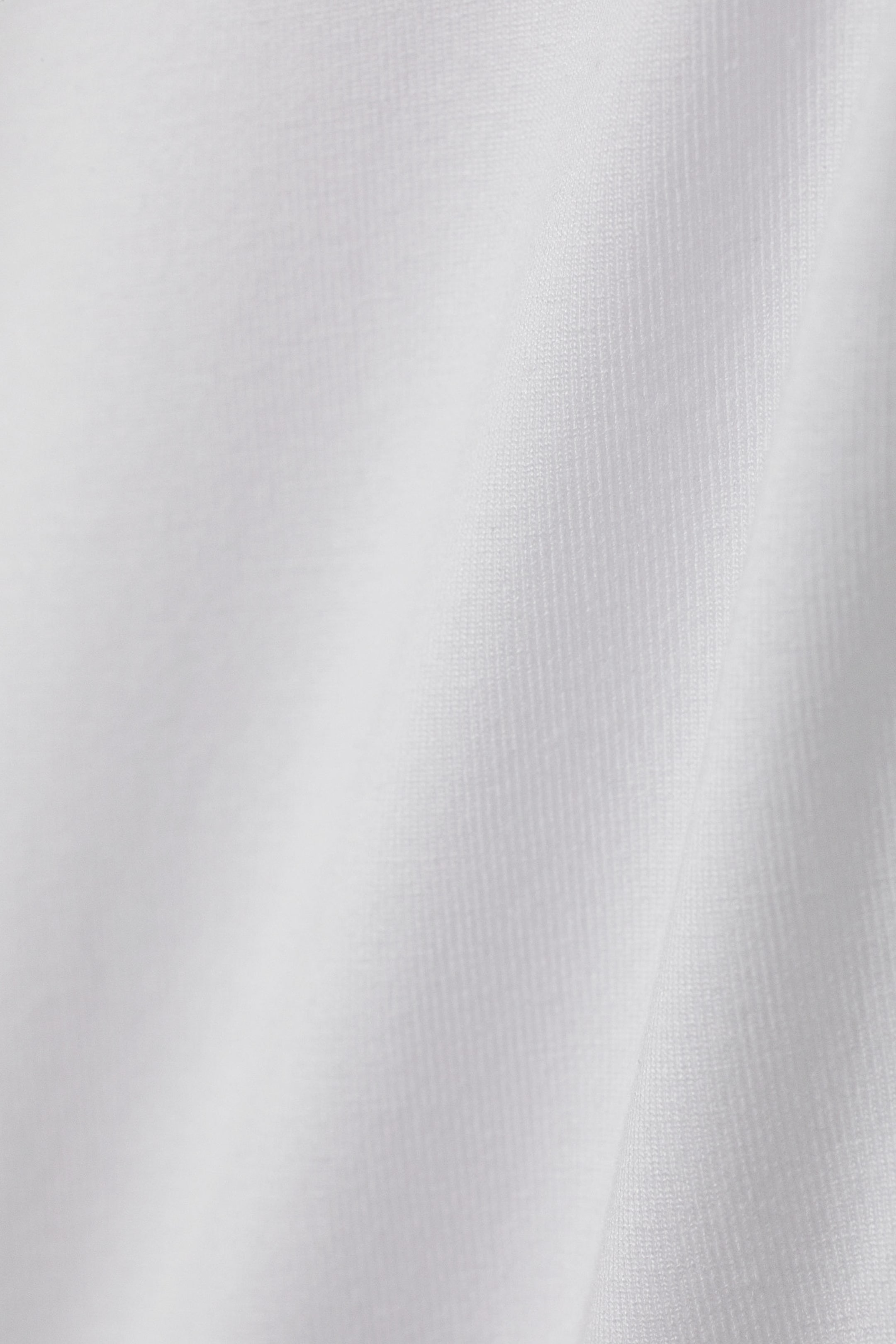 Weiß - Körperbetontes Modal-T-Shirt mit rundem Saum - 1