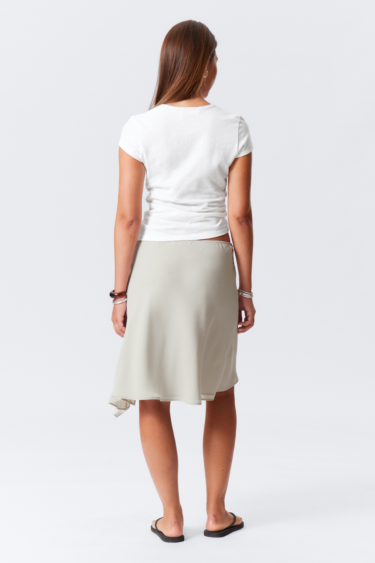 Layered Midi Skirt - Svetlá greige/Black - 4
