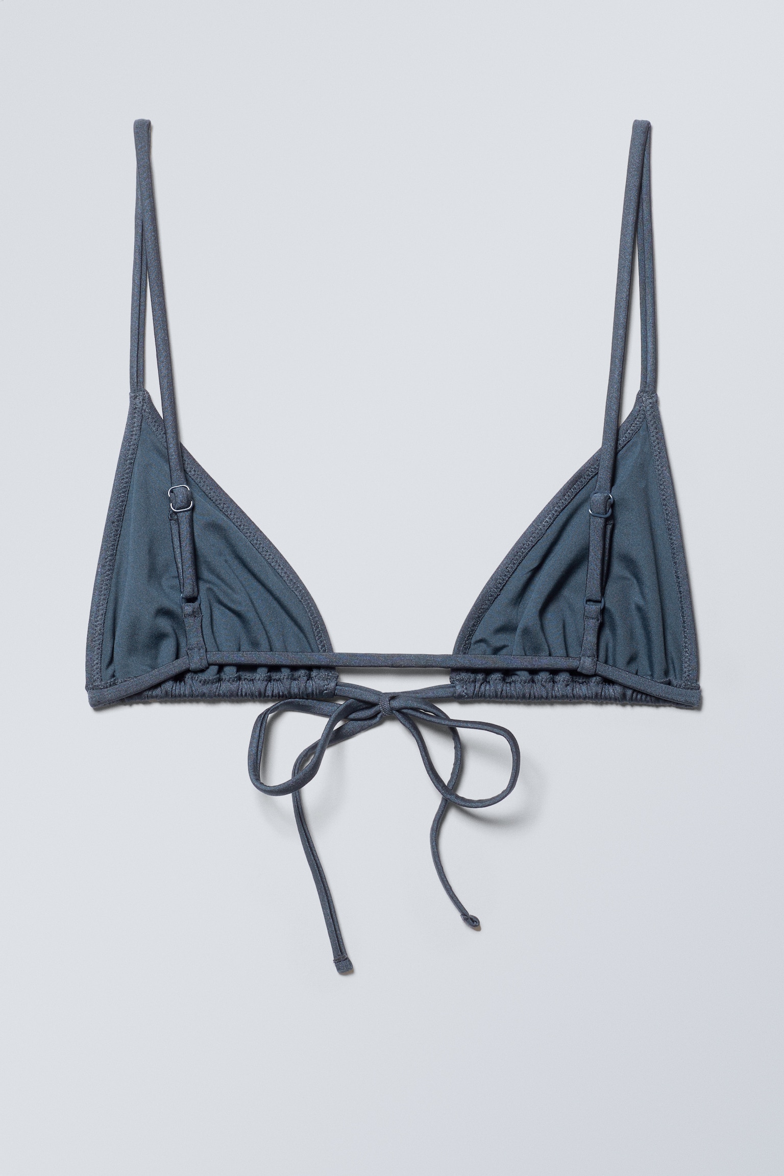 Triangel-Bikinioberteil - Dunkelblau/Dunkelbraun/Knallrot - 3