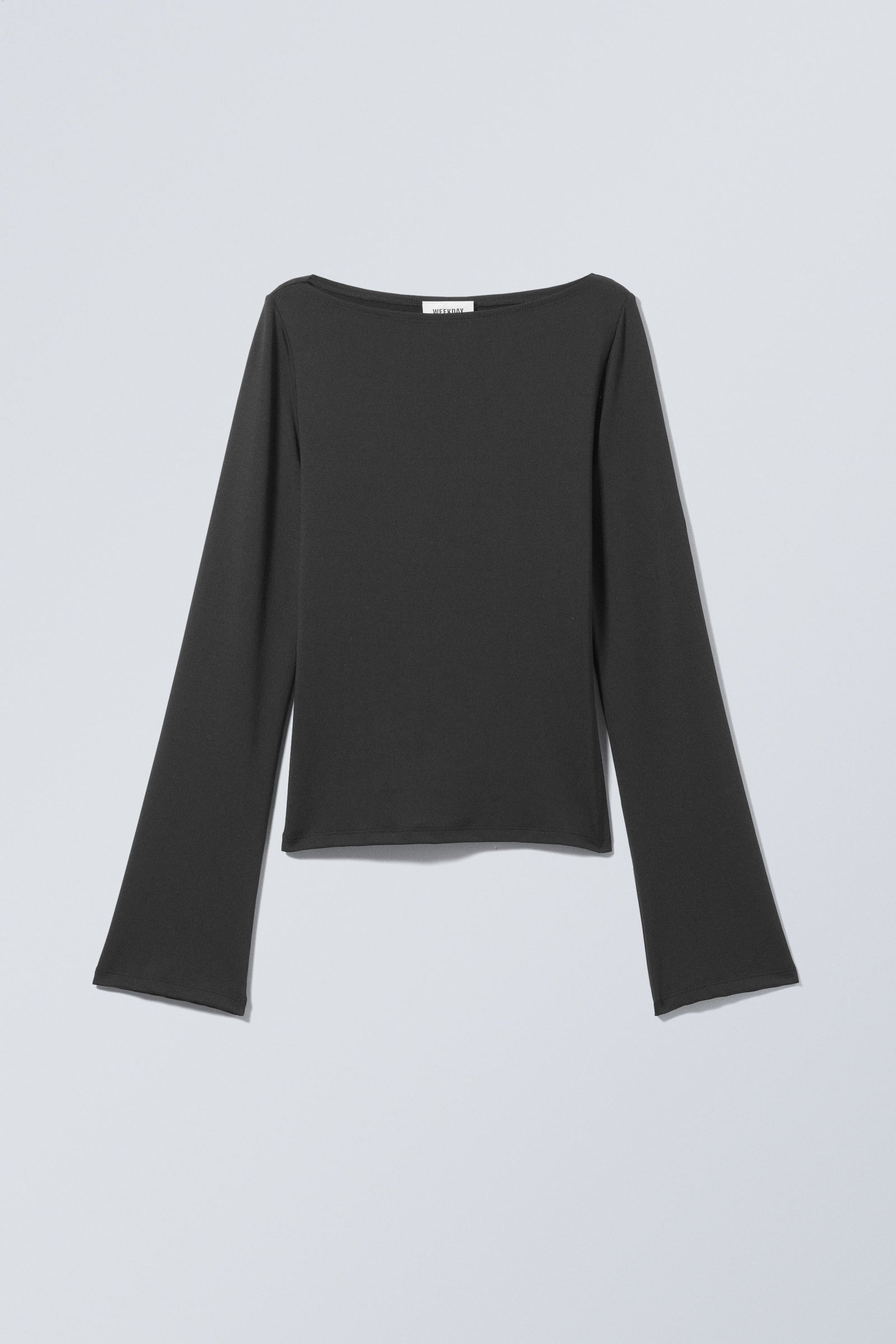 Schwarz - Langarmshirt mit U-Boot-Ausschnitt Annie - 4