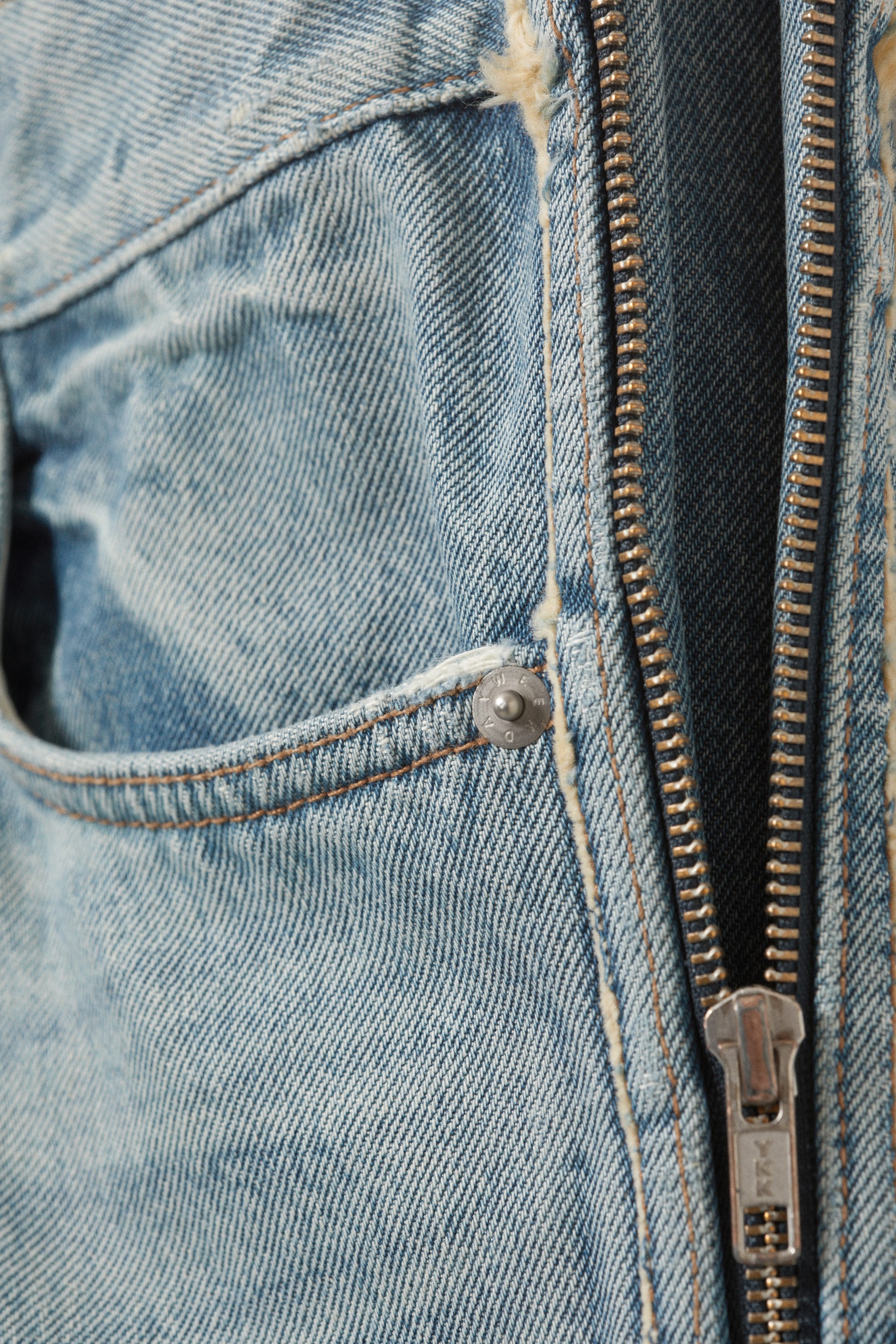 Seventeen Blue - Mellanblå - Loose Wide Leg Zip Jeans - 1