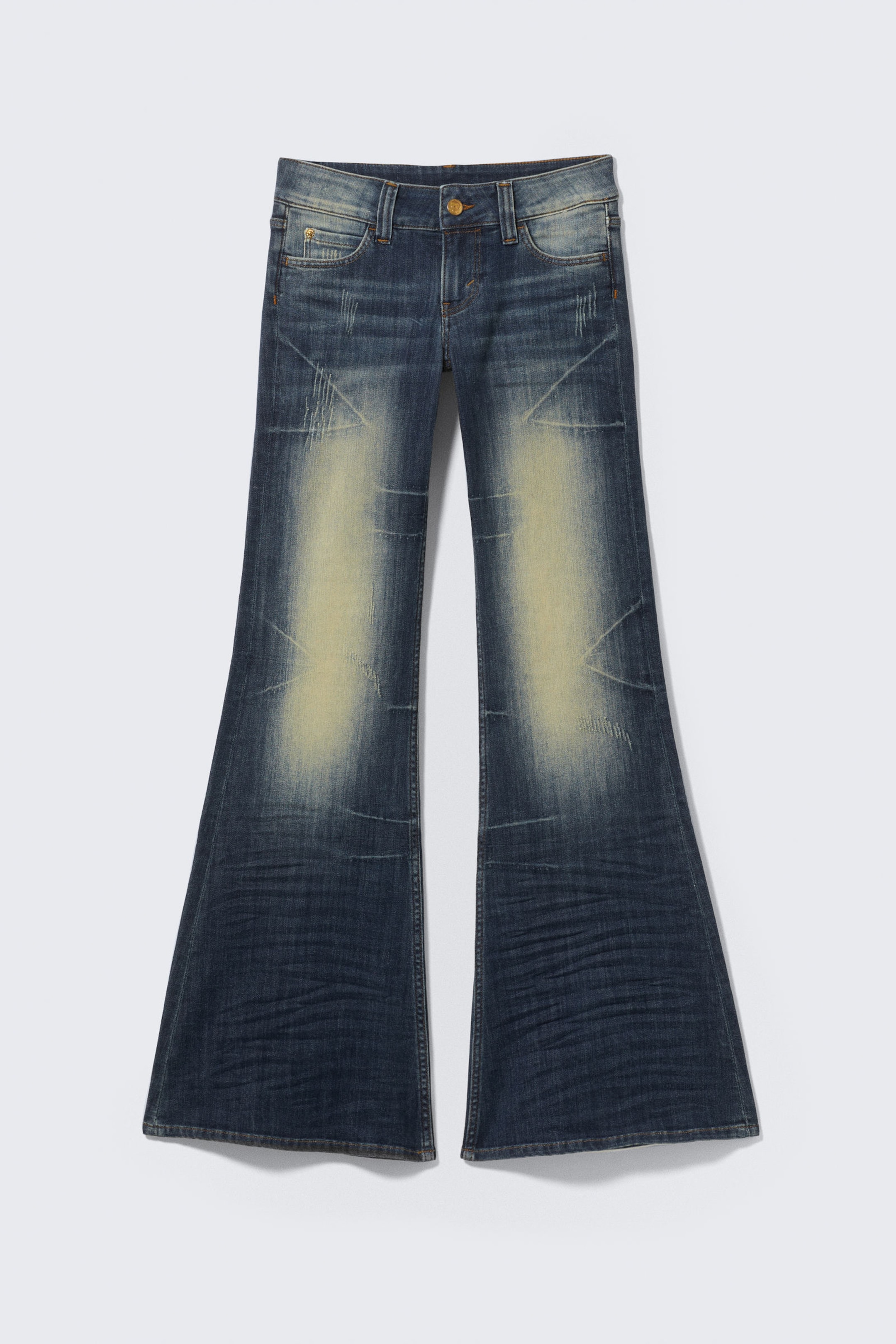 Canyon Blue - Dark Blue - Flare Low Waist Flared Skinny Jeans - 1