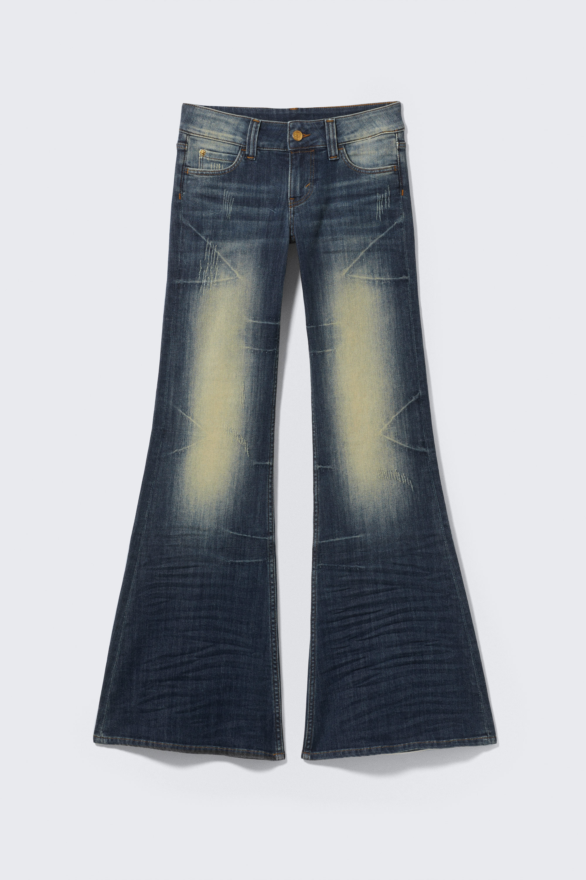 flare low rise coated flared skinny jeans - Coated Black - Black