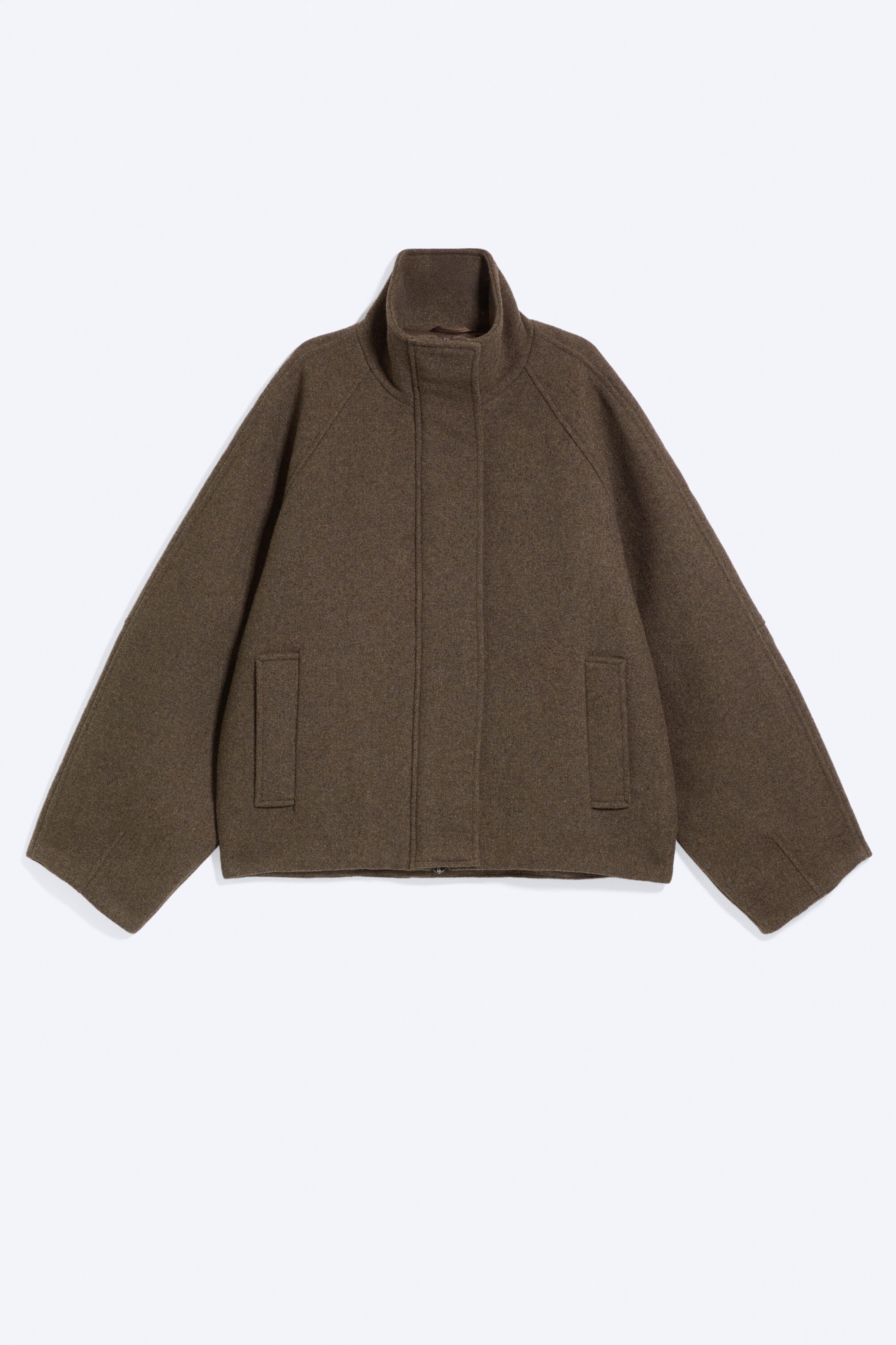 Dark Mole - Wool-blend funnel jacket - 1