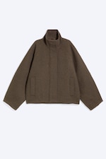 Dark Mole - Wool-blend funnel jacket - 0