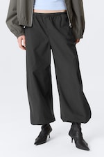 Dark Grey - Low Rise Pull-on Ripstop Trousers - 1