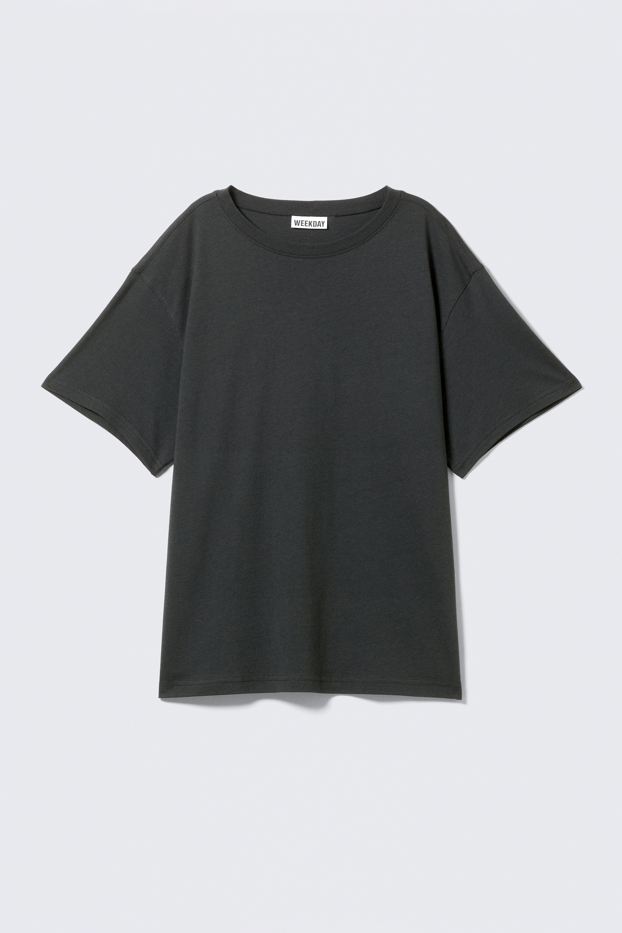 Weiches Oversized-T-Shirt - Dunkelgrau/Off-white