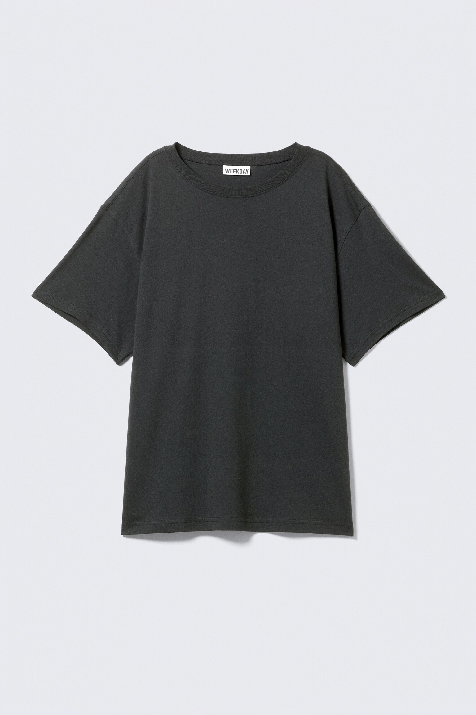 Mjuk oversized T-shirt med kort ärm - Mörkgrå - 2