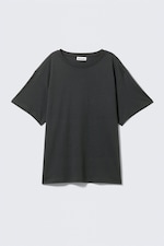 Dark Grey - Soft Oversized Short-Sleeved T-shirt - 0