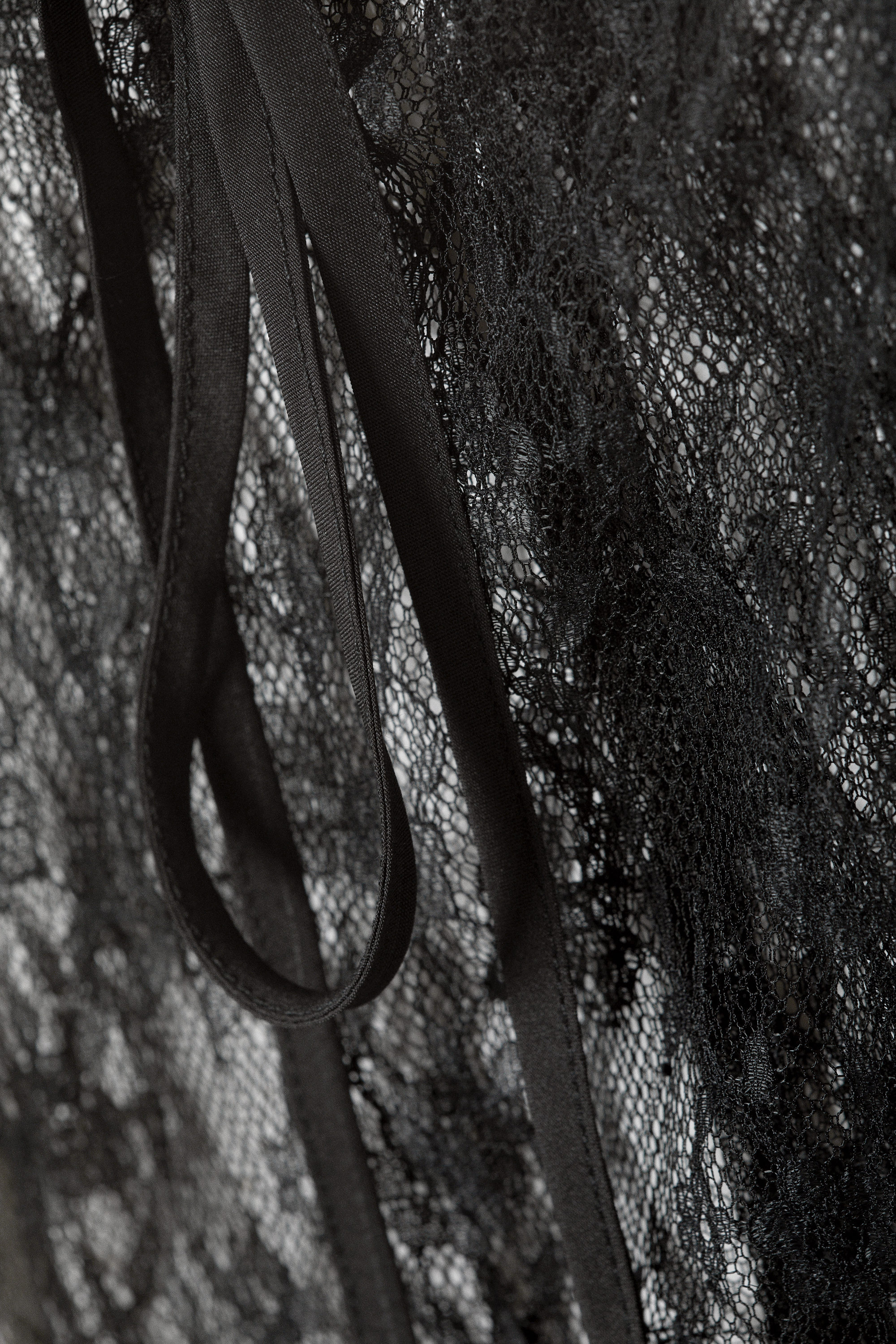 Black - Lace Wrap Midi Skirt - 3