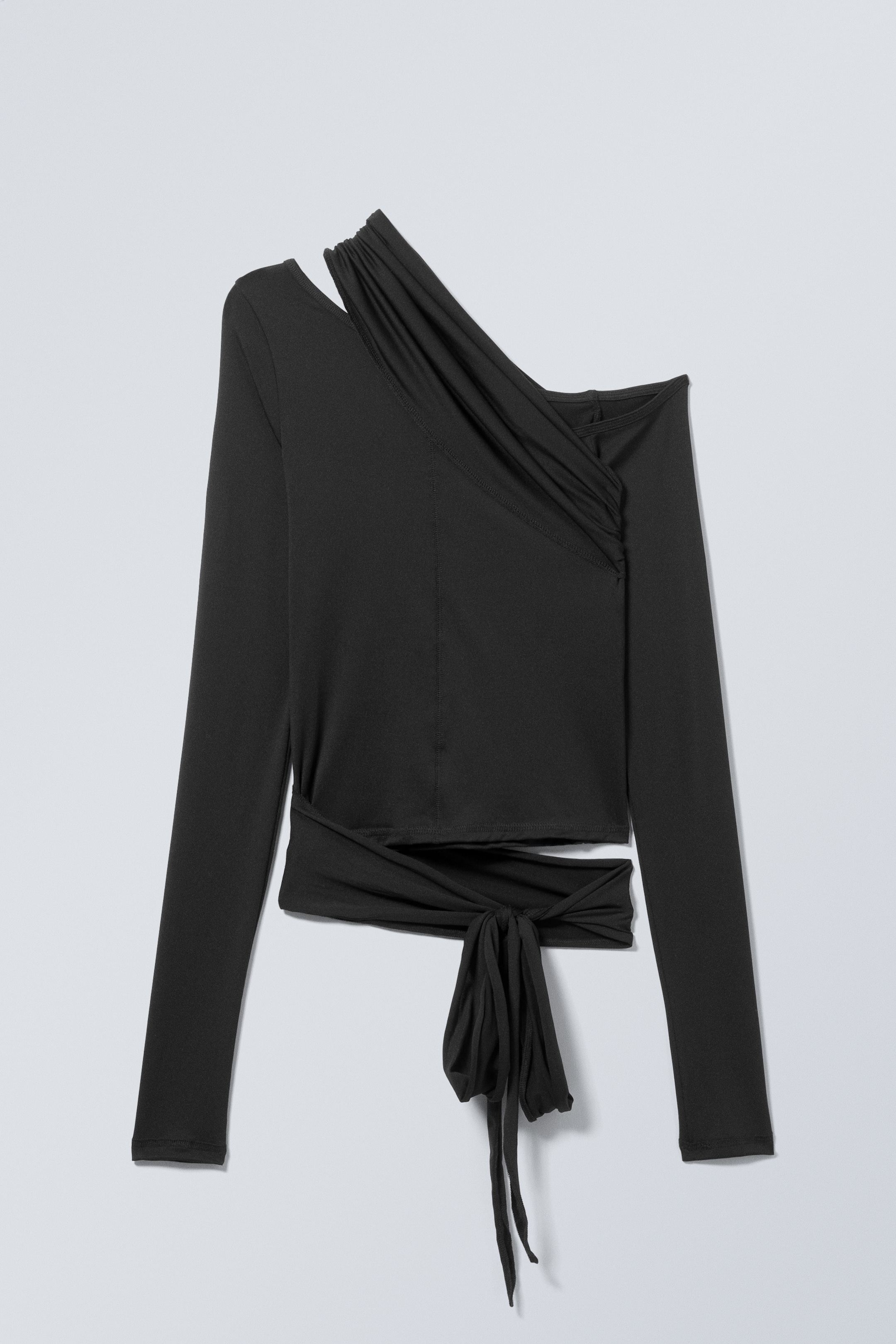 Zobacz większy obraz: Drapowany top z odkrytymi ramionami - Czarny - ONA | H&M PL 1