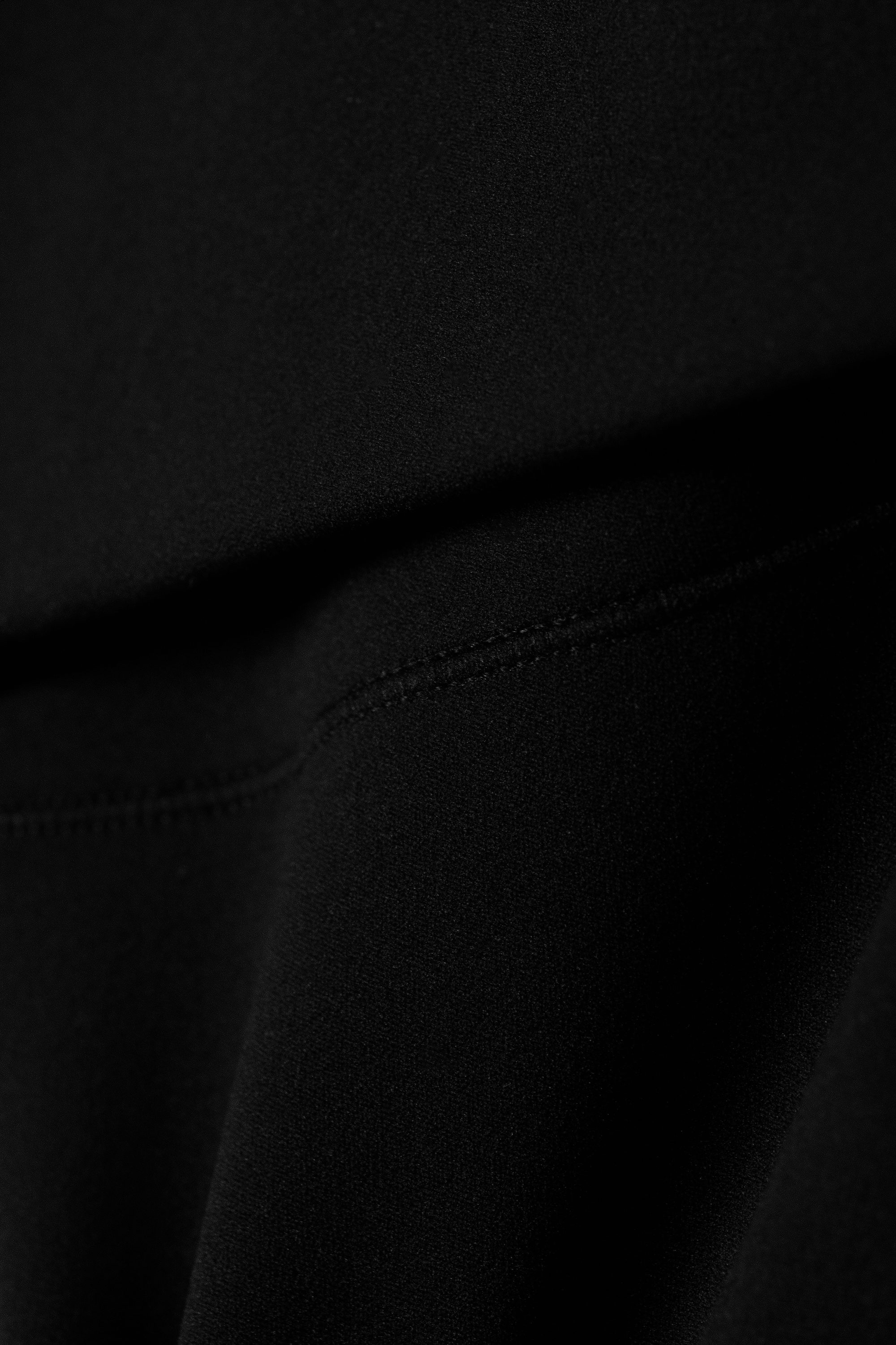 Black - Folded Waist Flared Yoga Tights - 7