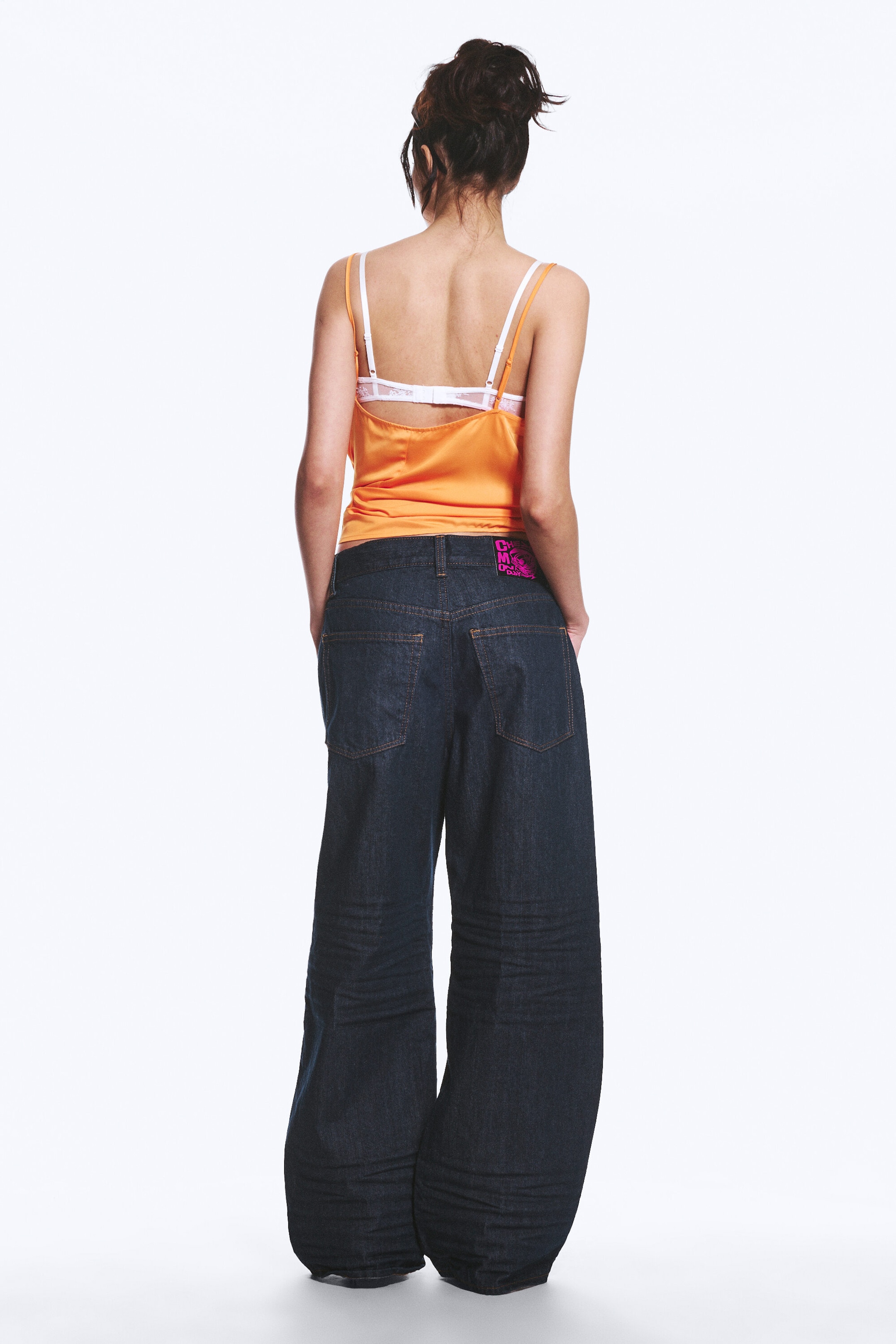 Extra Blue Rinse - Medium Blue - Looser Regular Waist Loose Straight Jeans - 4