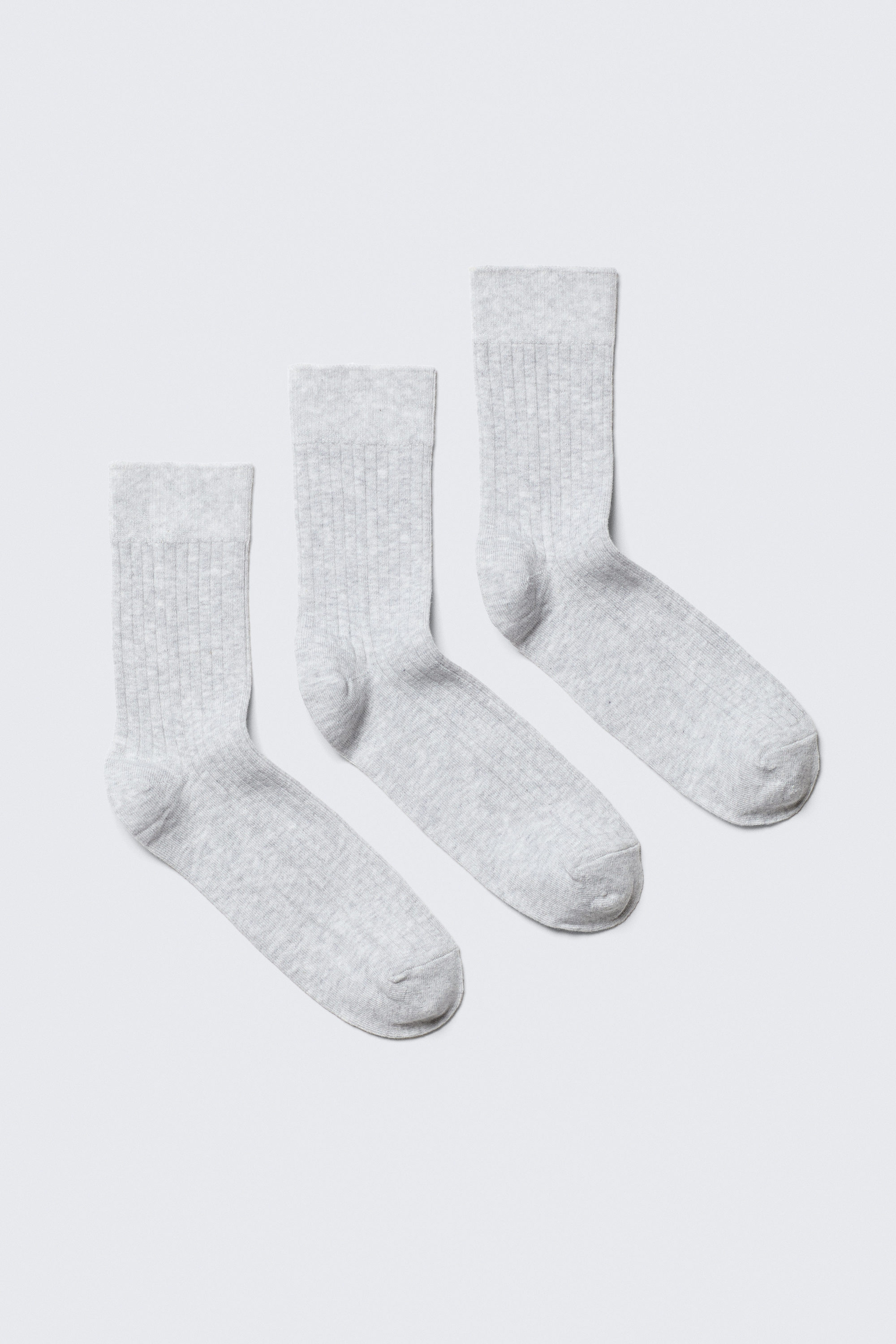 Grau meliert - 3er Pack Socken Selma