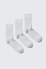 Grey Melange - 3-pack Selma Socks - 0