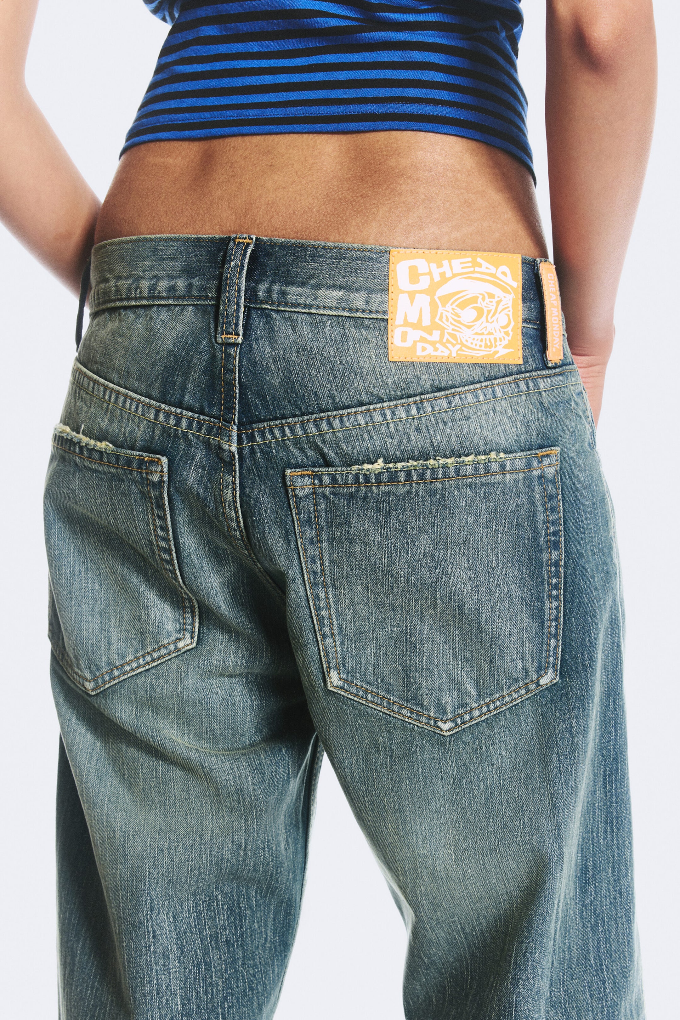 Hazy Blue - Medium Blue - Anti Unisex Low Waist Regular Straight Jeans - 5