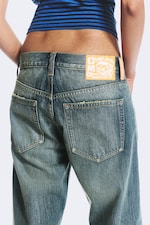 Hazy Blue - Medium Blue - Anti Unisex Low Waist Regular Straight Jeans - 5