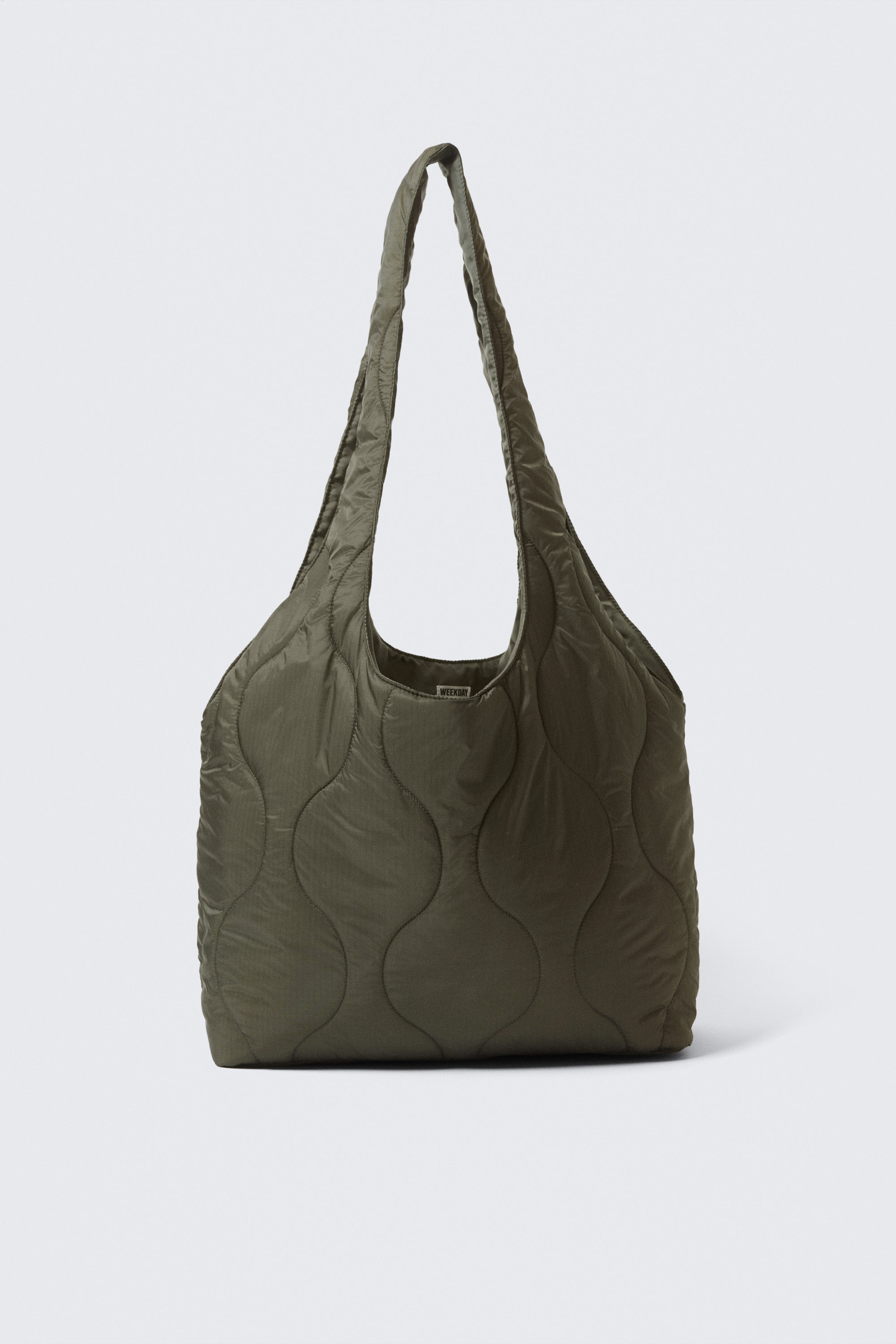 Dark Khaki Green - Padded Nylon Tote Bag - 1