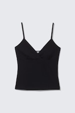 Schwarz - Unterhemd aus Baumwolle mit V-Ausschnitt - 3