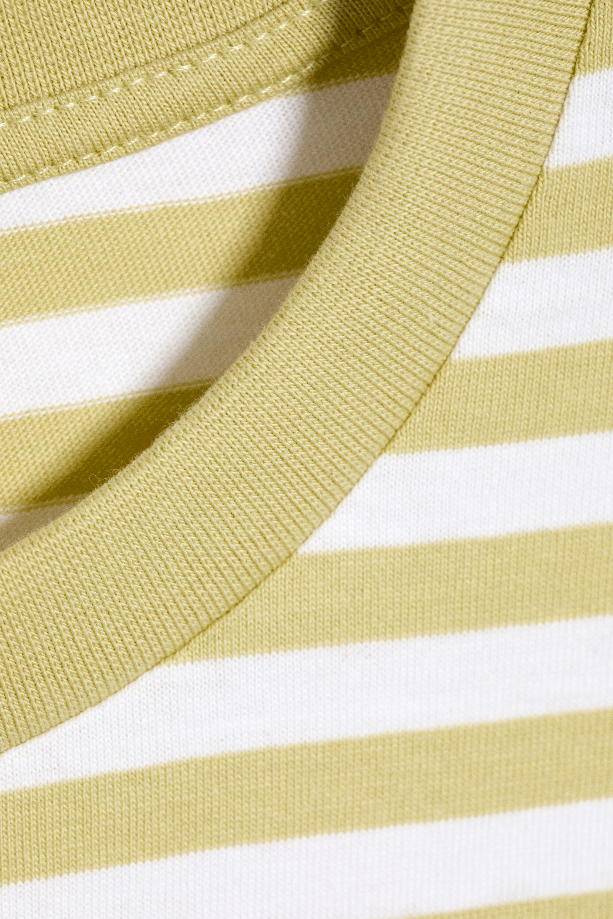 long-sleeved cotton t-shirt - Striped Dusty Yellow | Monki WW