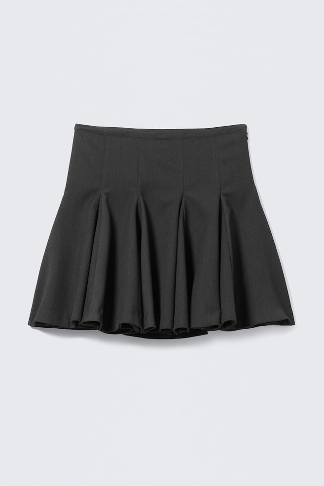 Nízke rozšírené kolenové sukne - Dark Grey - 1
