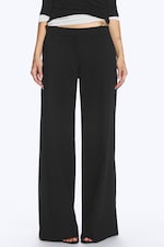 Striped Black - Low Flared Suit Trousers - 2