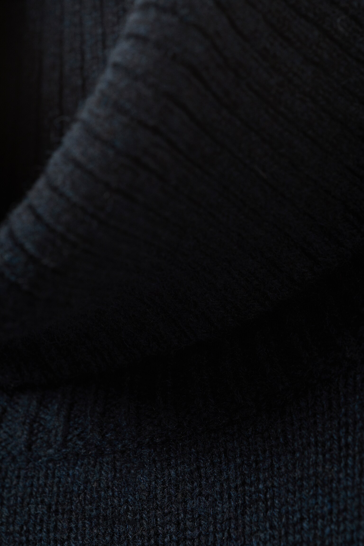 Oversize-Rollkragenpullover aus Wolle - Dunkles Marineblau/Grau meliert - 3