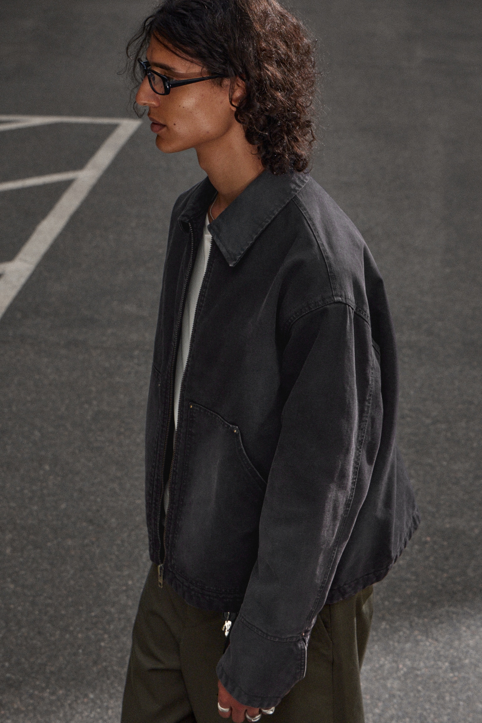 Luźna kurtka utility - Washed Black/Dusty Mole - 5