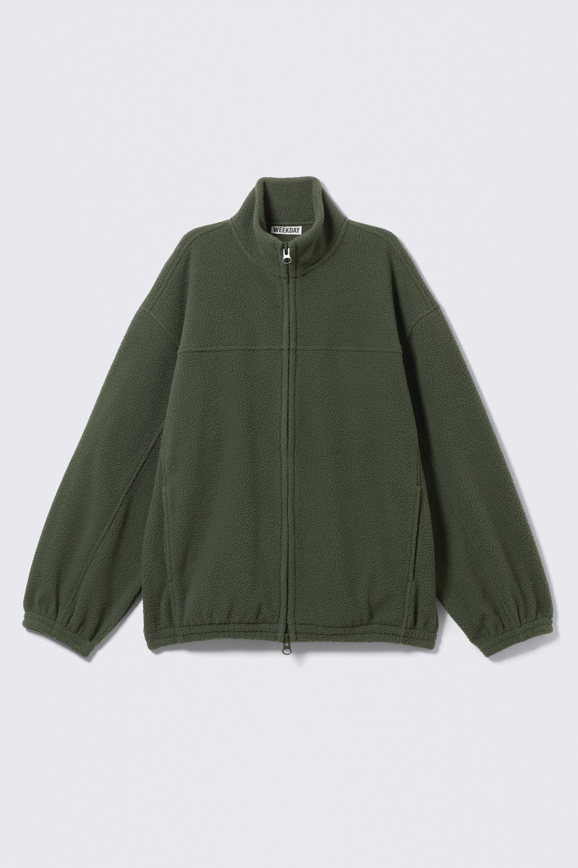 Fleece Zip Jacket - Dark Green/Dark Grey Melange