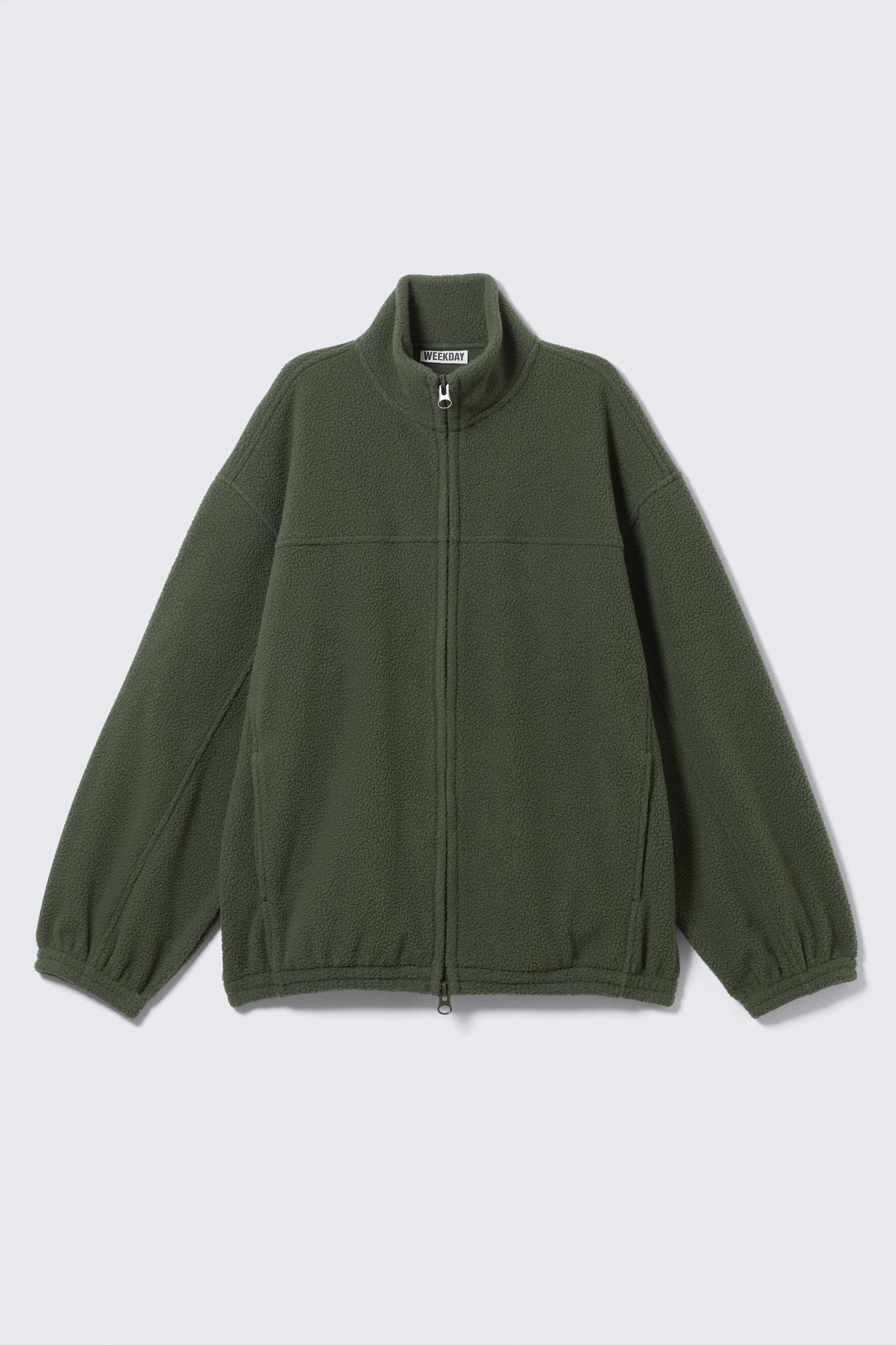 Fleecejacke mit Reißverschluss - Dunkelgrün/Dunkelgrau meliert - 2