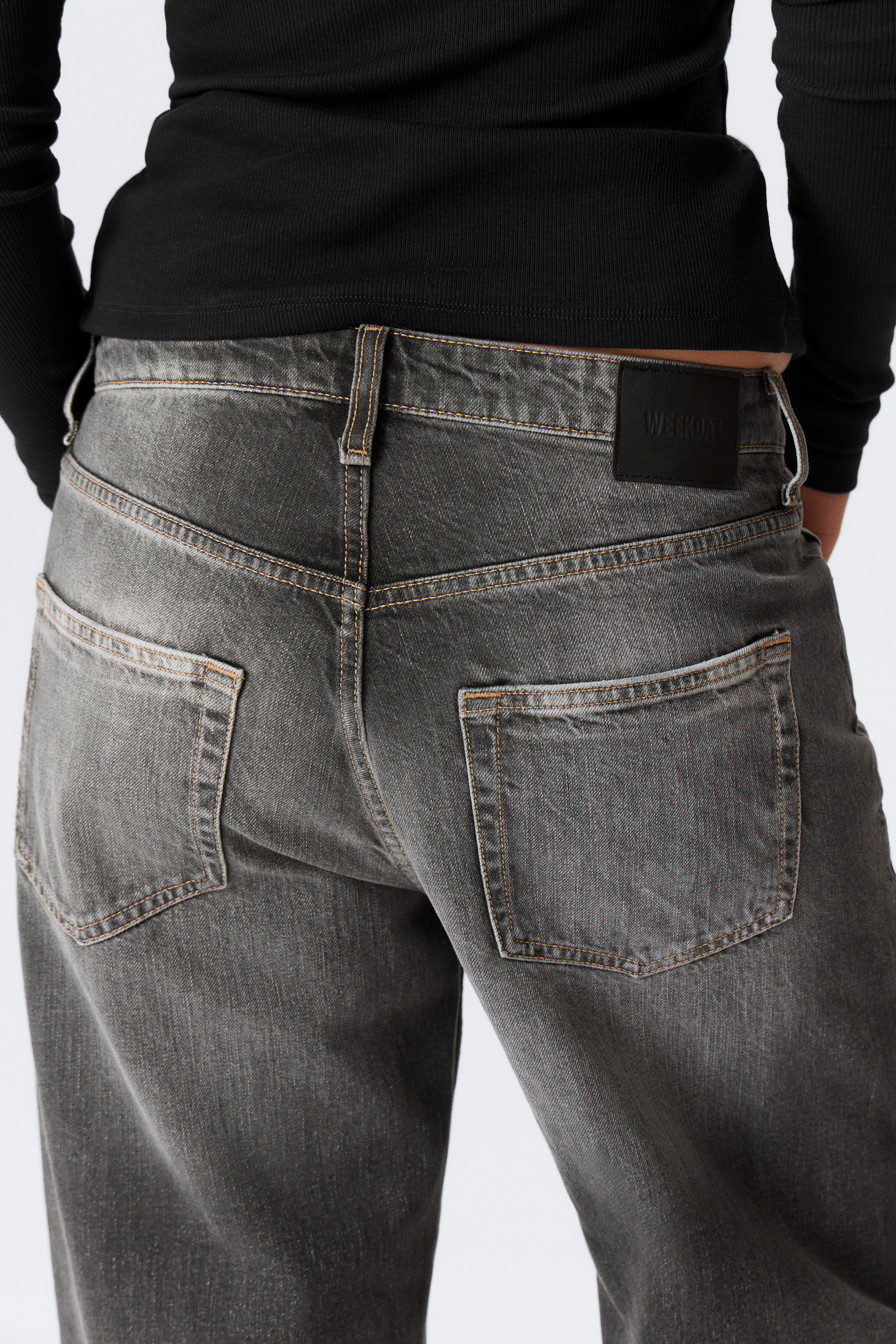 Dusky Black - Black - Missy Low Rise Loose Straight Leg Jeans - 4