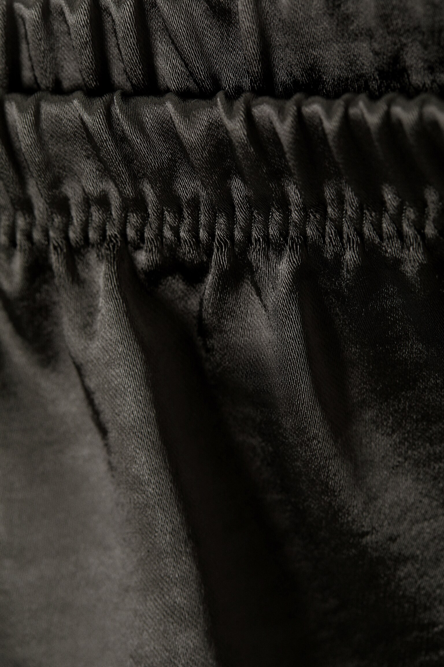 Boxer de pyjama en satin délavé - Gris foncé délavé - 4