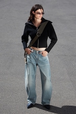 Black - Slim Fit Ribbed Zip Cardigan - 0