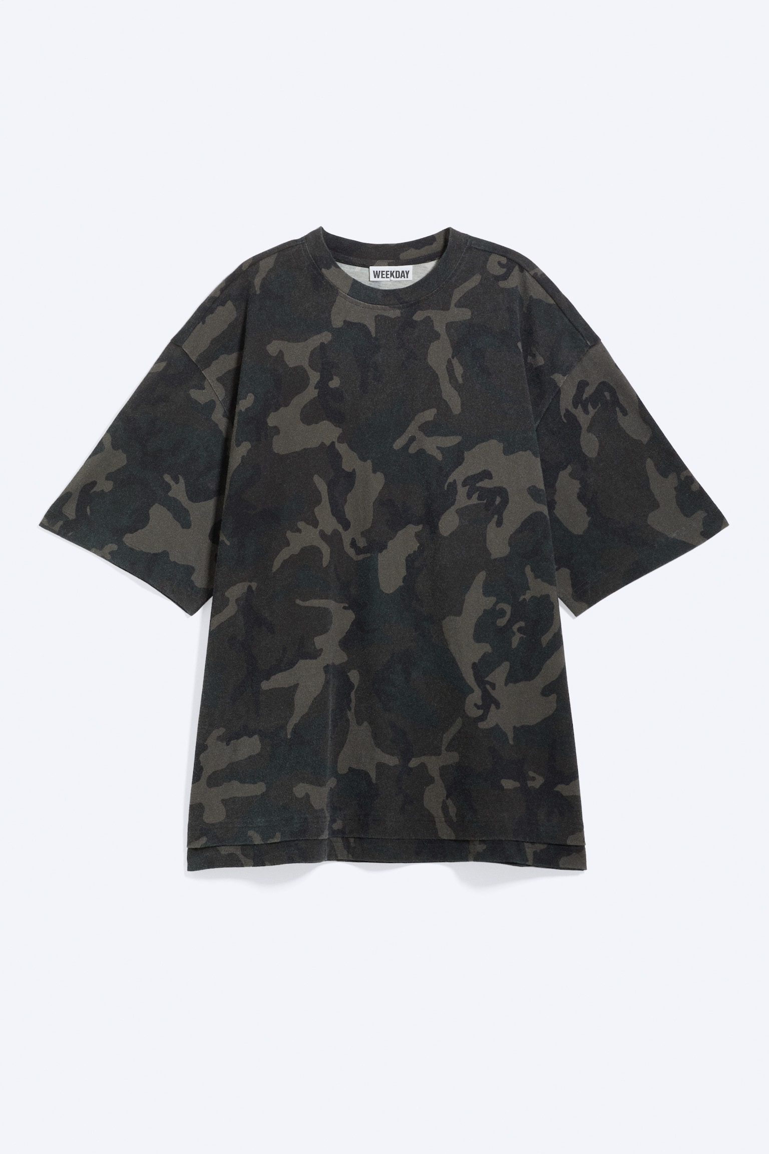 Oversized kortärmad t-shirt med tryck - Khakigrön - Camouflage - 2