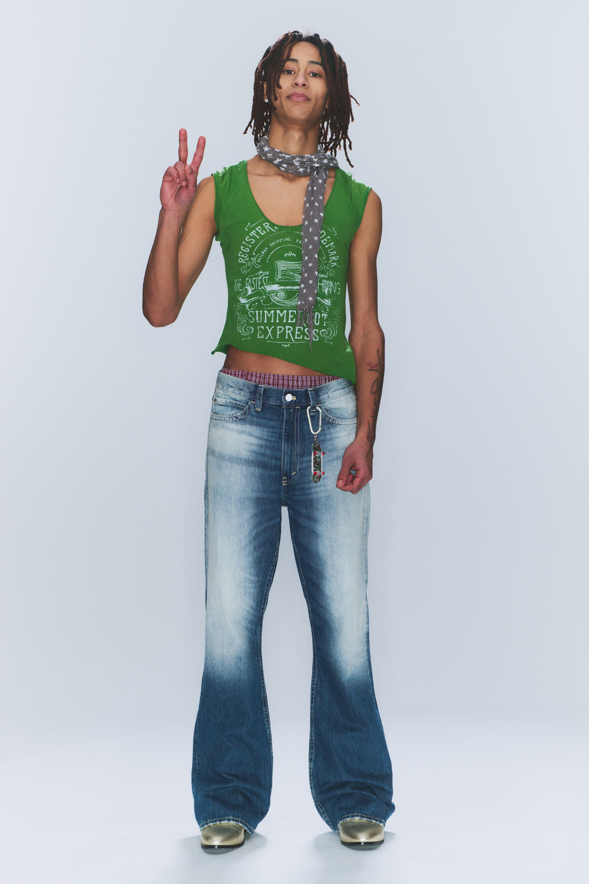 Whiped Blue - Boo Bootleg Low Waist Regular Bootcut Jeans - 1