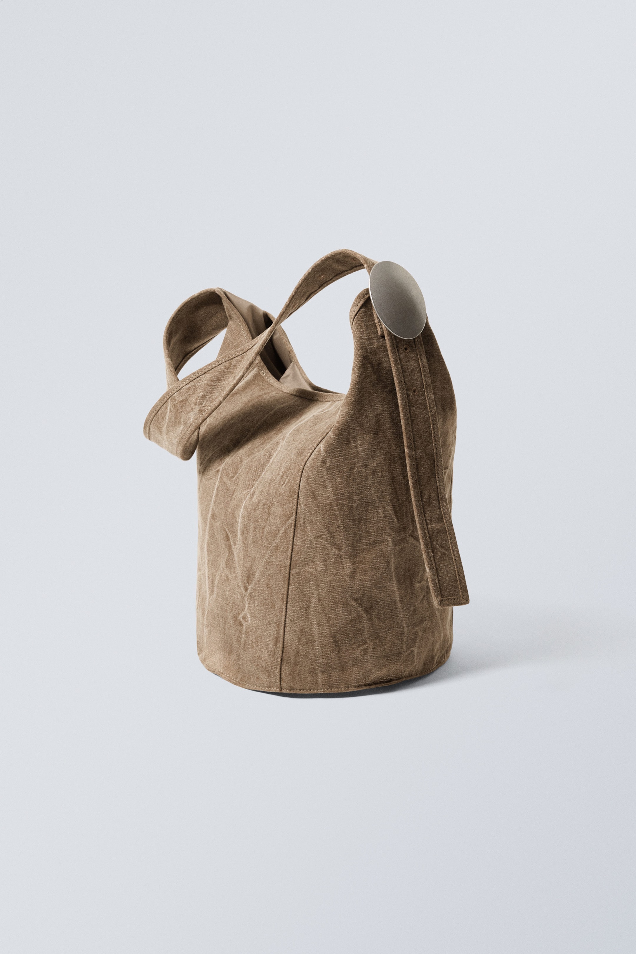 Washed Beige - Canvas Bucket Bag - 1